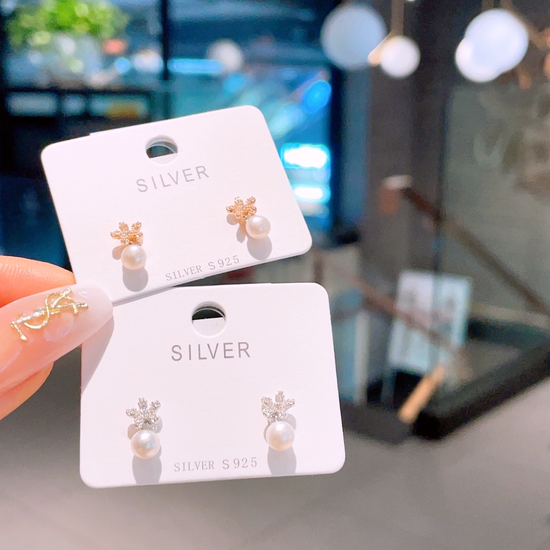 森ガール低アレルギー銀イヤリングゴールド 年次パーティー