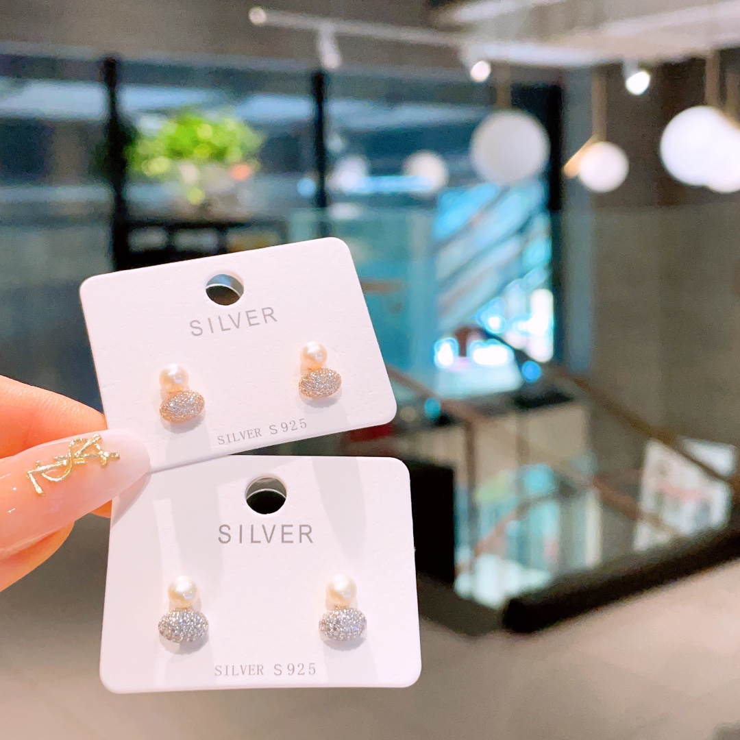 清純低アレルギー銀イヤリングゴールド ウェディング