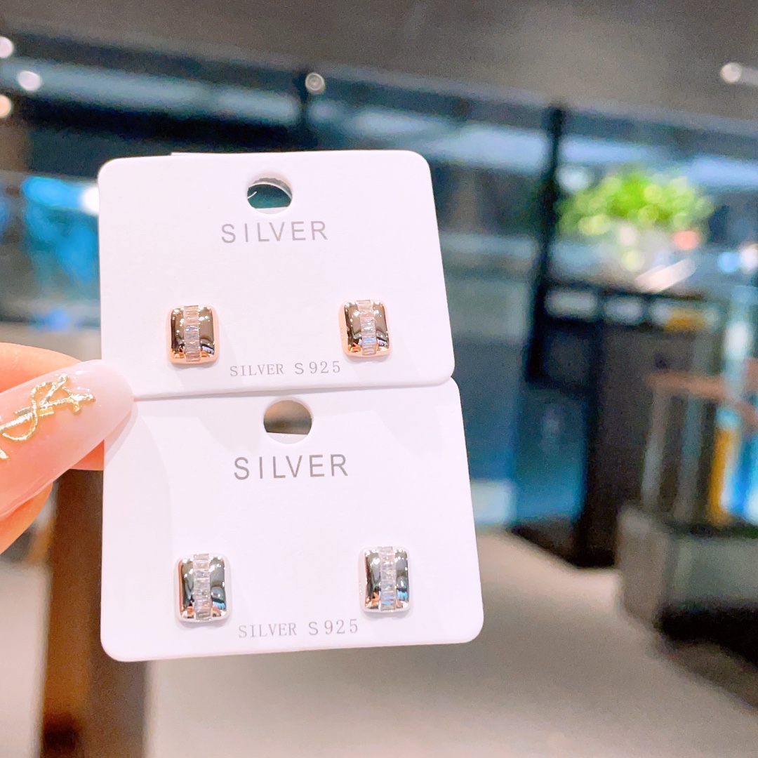 レトロ925シルバーイヤリングゴールド ウェディング