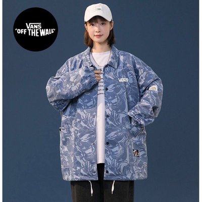 Vans Clothing Coats & Jackets Black Blue Doodle Unisex Spring Collection Casual