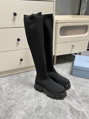 Sell High Quality Prada Sock Boots Buy Cheap Knitting Rubber Spring Collection