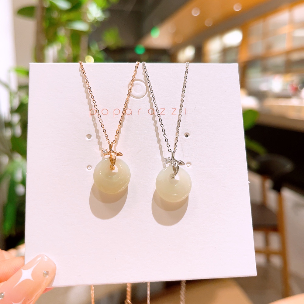 High Polish Silver Hetian Jade Necklace Vintage Father's Day Silver