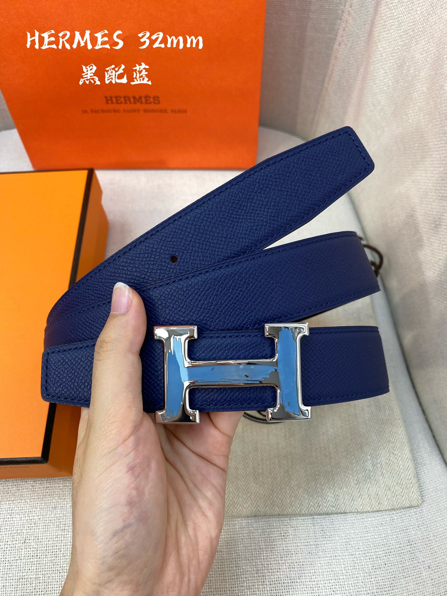 Hermes-32MM爱马仕专柜同步进epsom双面小牛皮精钢精品五金双面可用