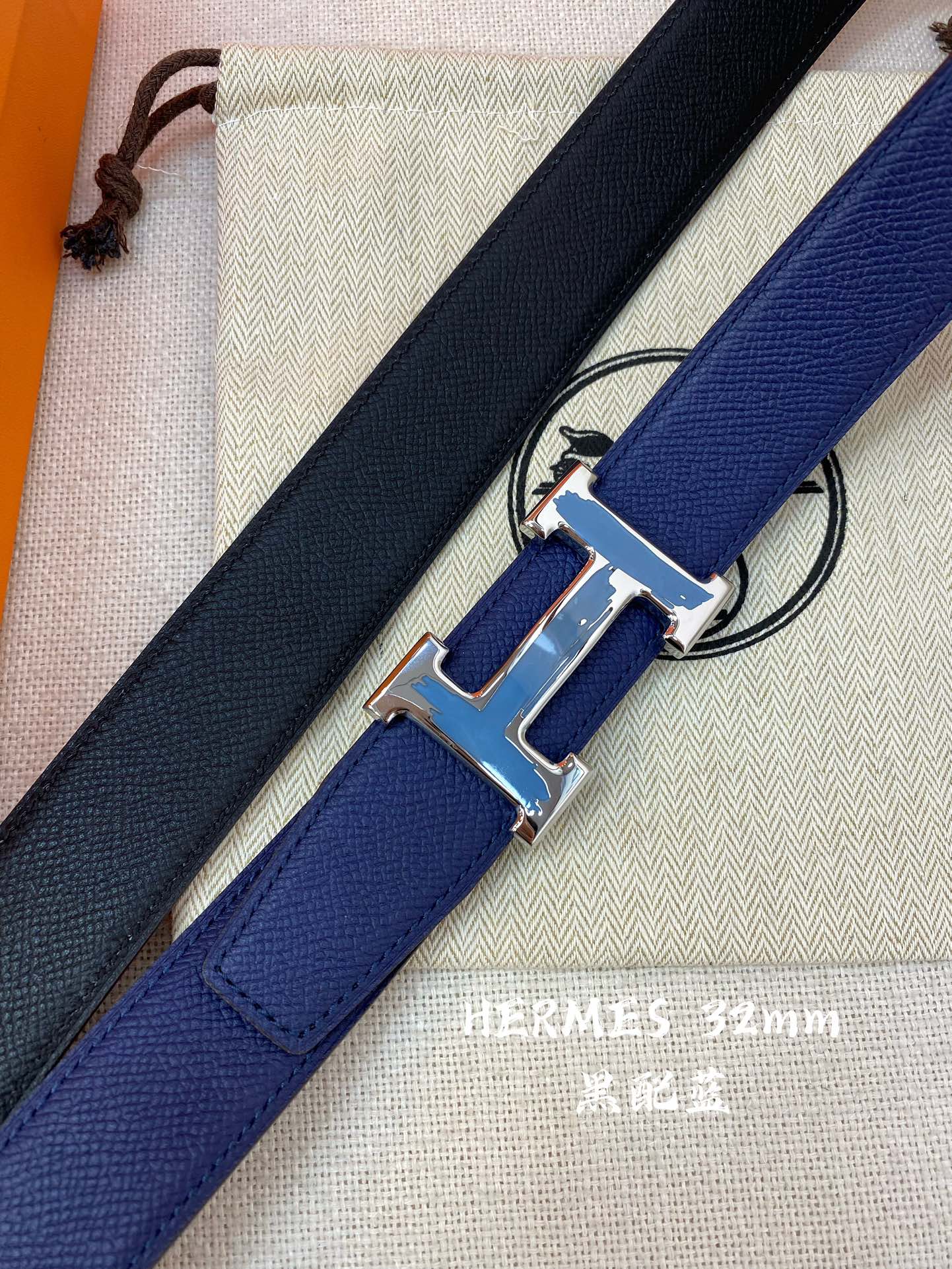 Hermes-32MM爱马仕专柜同步进epsom双面小牛皮精钢精品五金双面可用