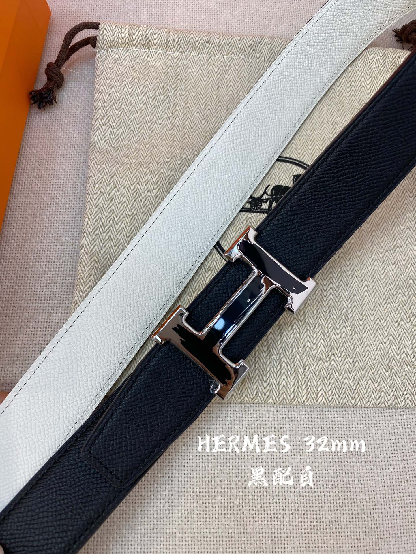 Hermes-32MM爱马仕专柜同步进epsom双面小牛皮精钢精品五金双面可用