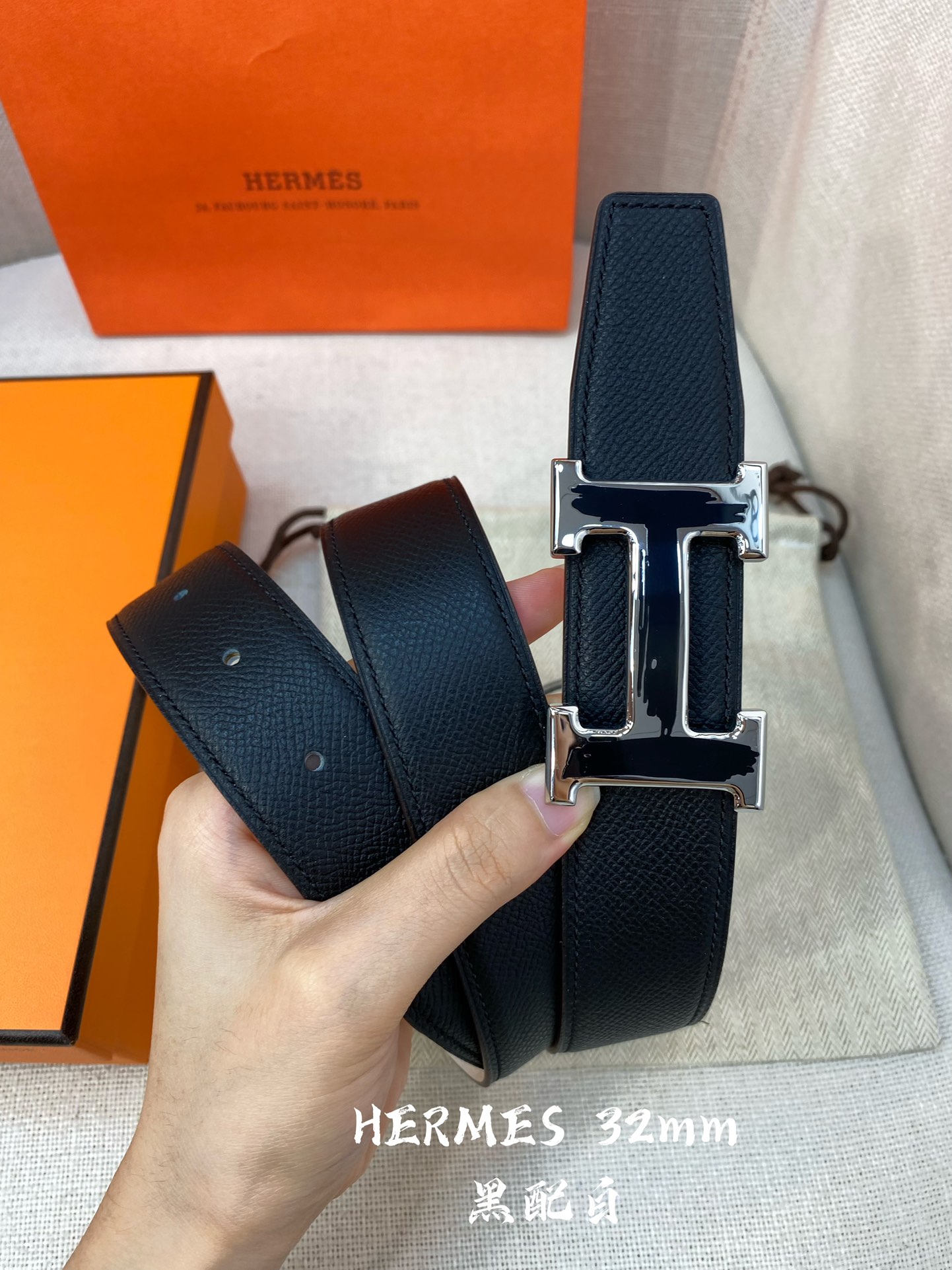 Hermes-32MM爱马仕专柜同步进epsom双面小牛皮精钢精品五金双面可用