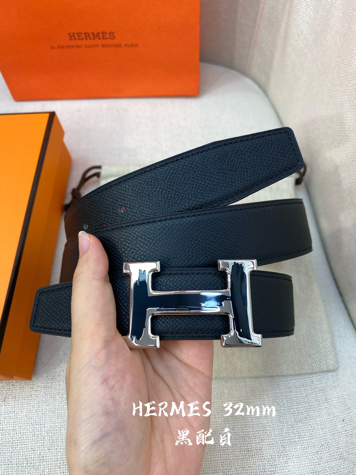 Hermes-32MM爱马仕专柜同步进epsom双面小牛皮精钢精品五金双面可用