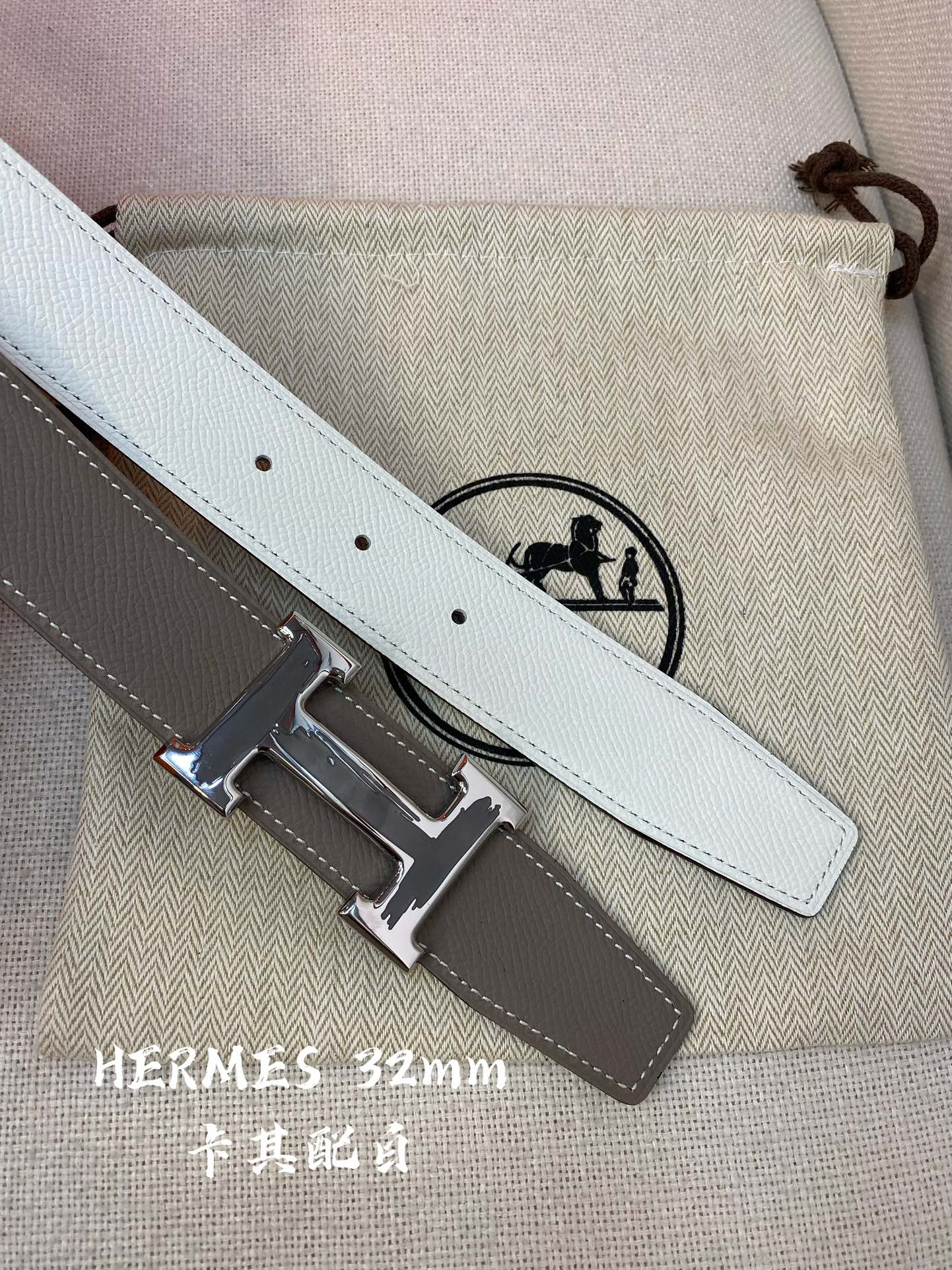Hermes-32MM爱马仕专柜同步进epsom双面小牛皮精钢精品五金双面可用