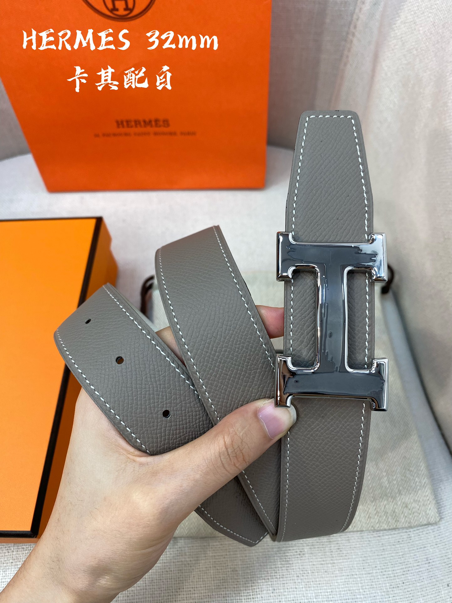 Hermes-32MM爱马仕专柜同步进epsom双面小牛皮精钢精品五金双面可用