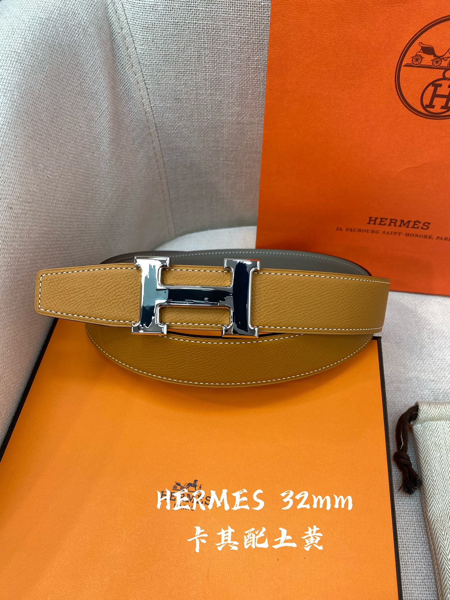 Hermes-32MM爱马仕专柜同步进epsom双面小牛皮精钢精品五金双面可用