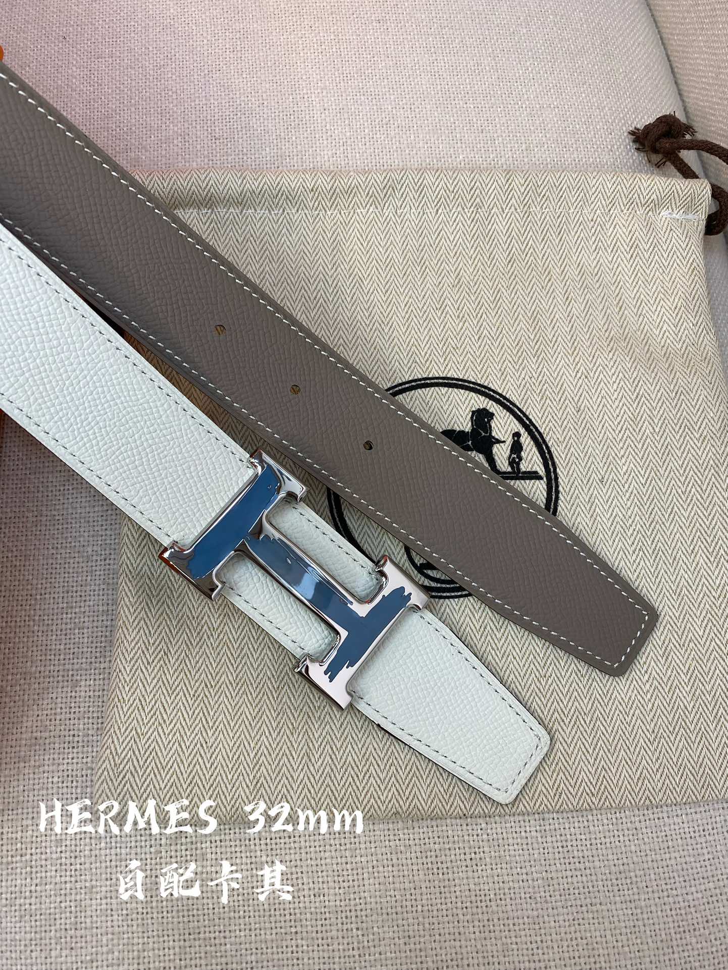 Hermes-32MM爱马仕专柜同步进epsom双面小牛皮精钢精品五金双面可用
