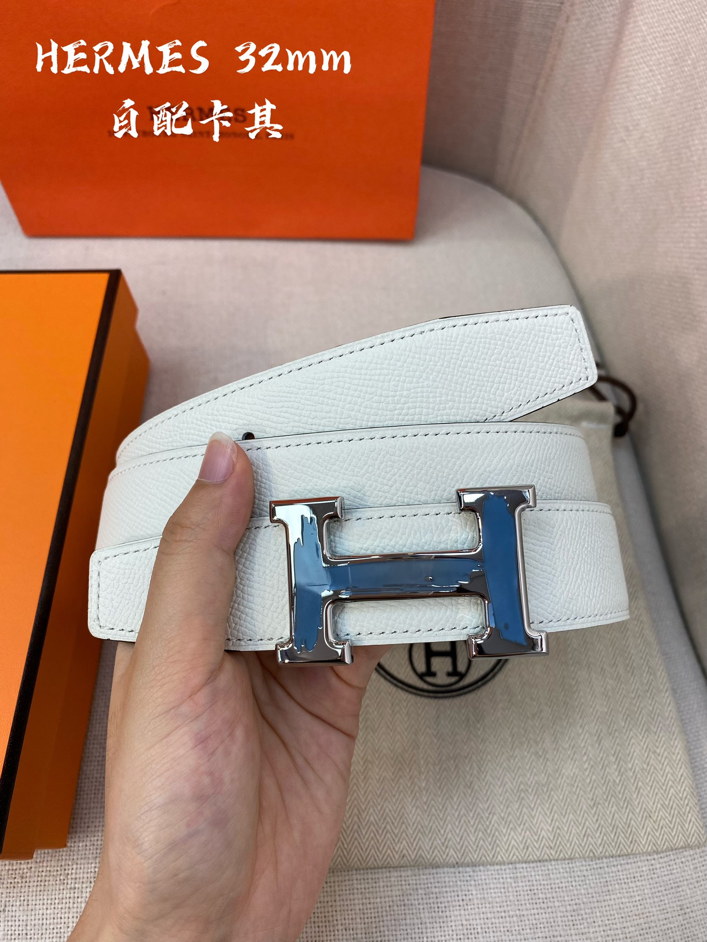 Hermes-32MM爱马仕专柜同步进epsom双面小牛皮精钢精品五金双面可用