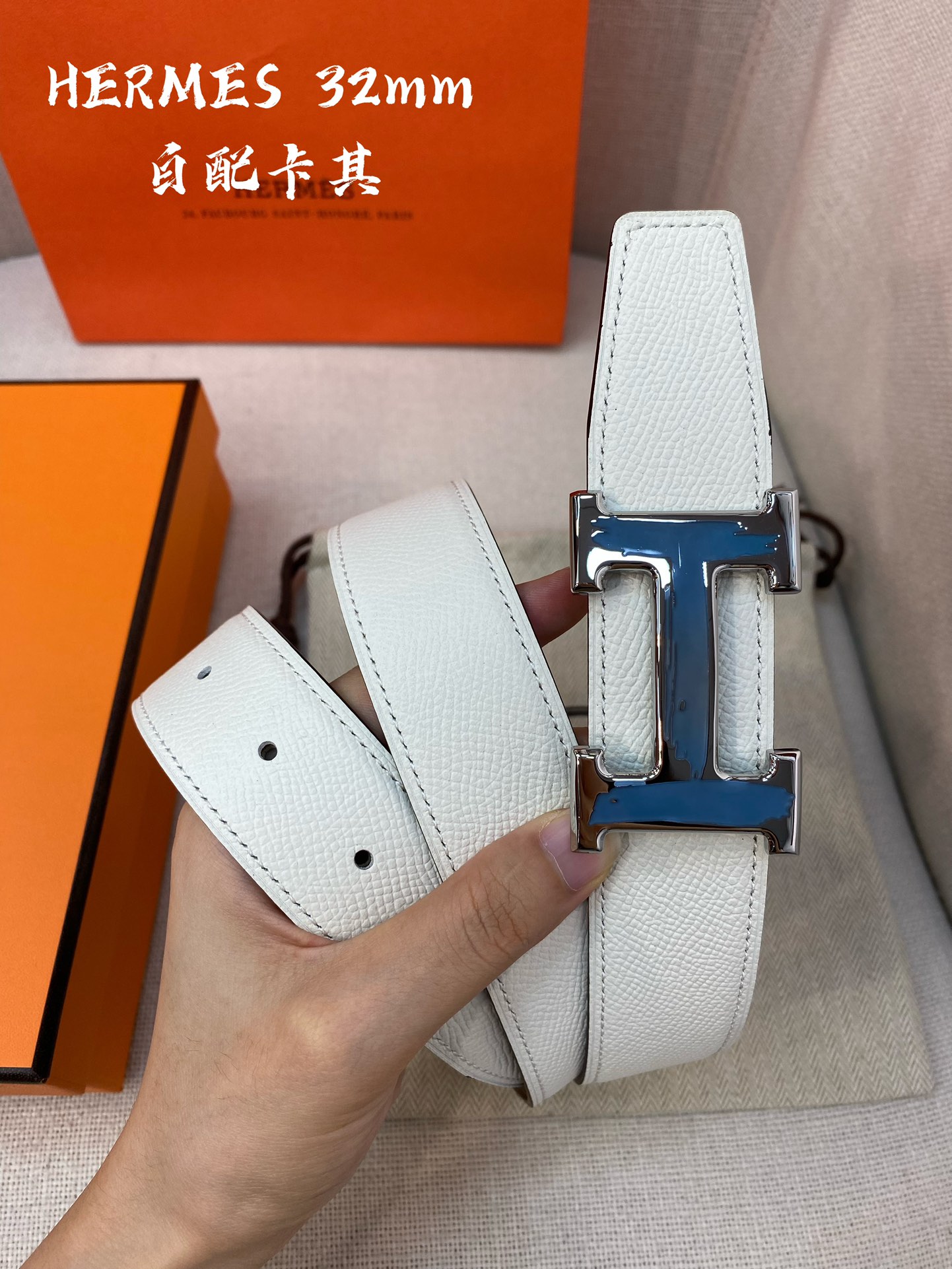 Hermes-32MM爱马仕专柜同步进epsom双面小牛皮精钢精品五金双面可用