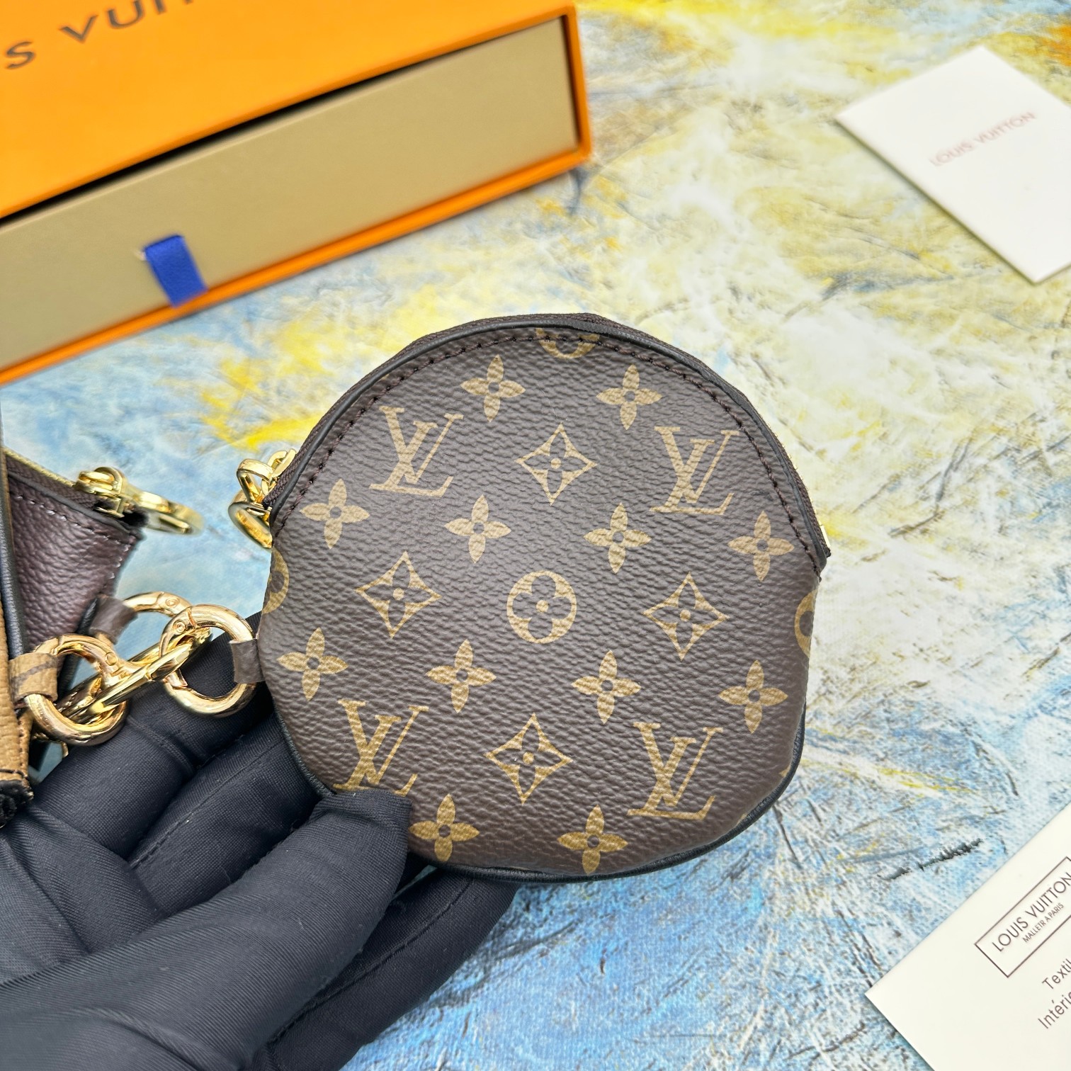 Leather Wallet close up showing zipper detailing