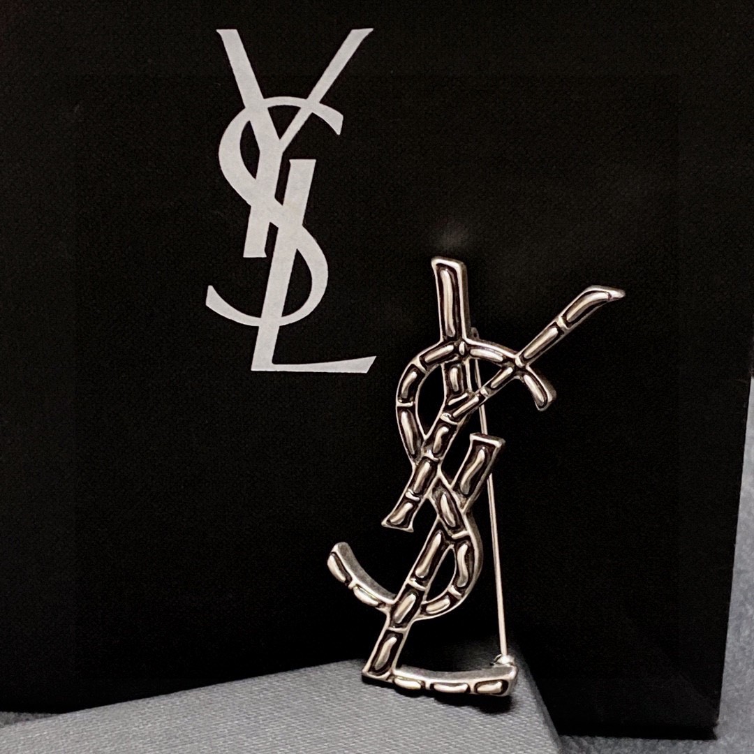 YSL圣罗兰专柜新款高版本复古银胸针
