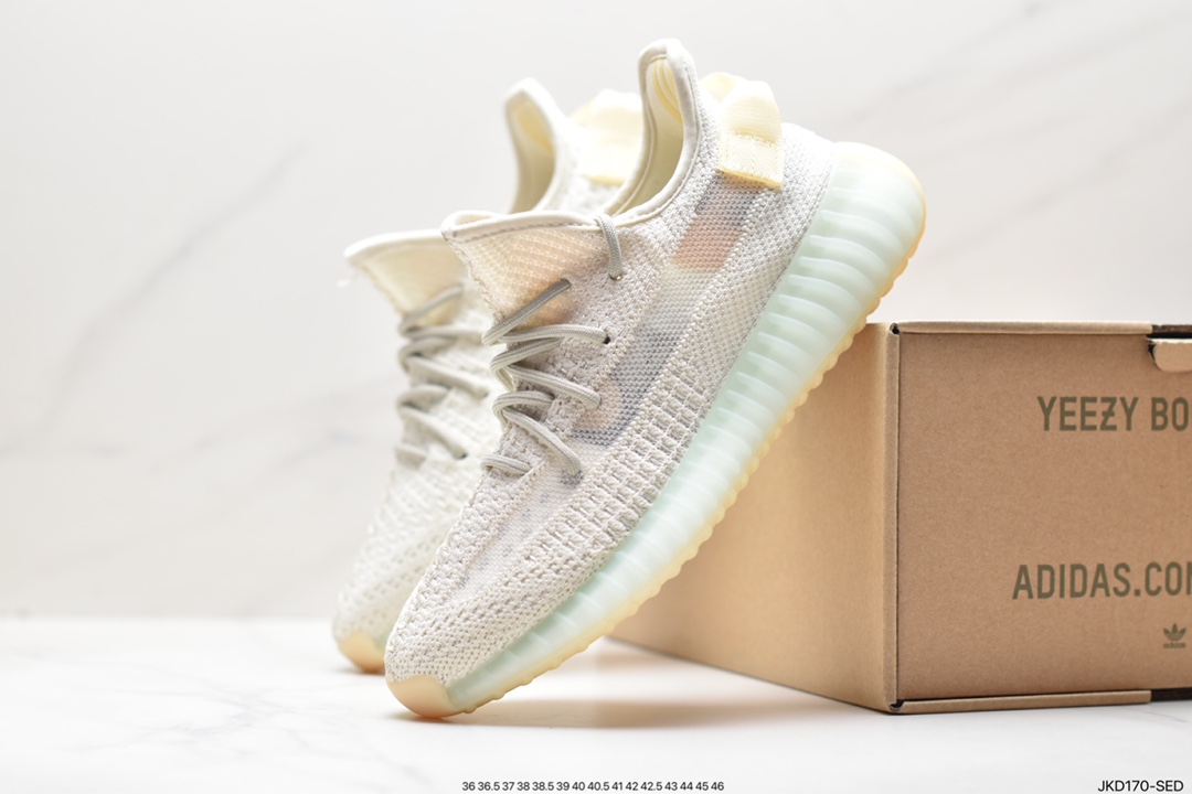 Really explosive Adidas Yeezy 350 V2 hollow silk translucent breathable mesh material LR7303