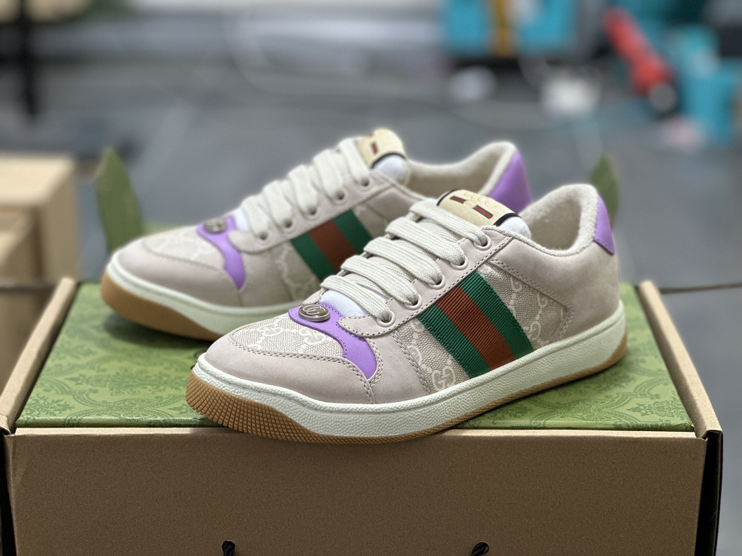 GUCCI Gucci Screener GG Sneakers White Purple