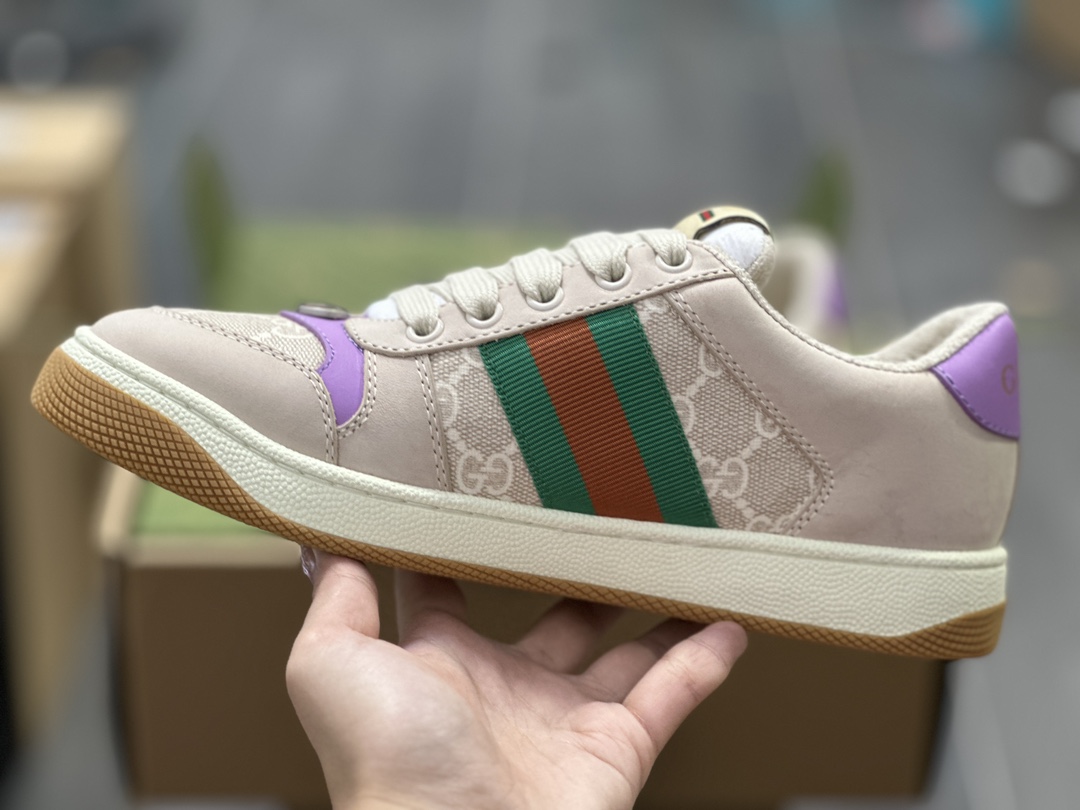 GUCCI Gucci Screener GG Sneakers White Purple