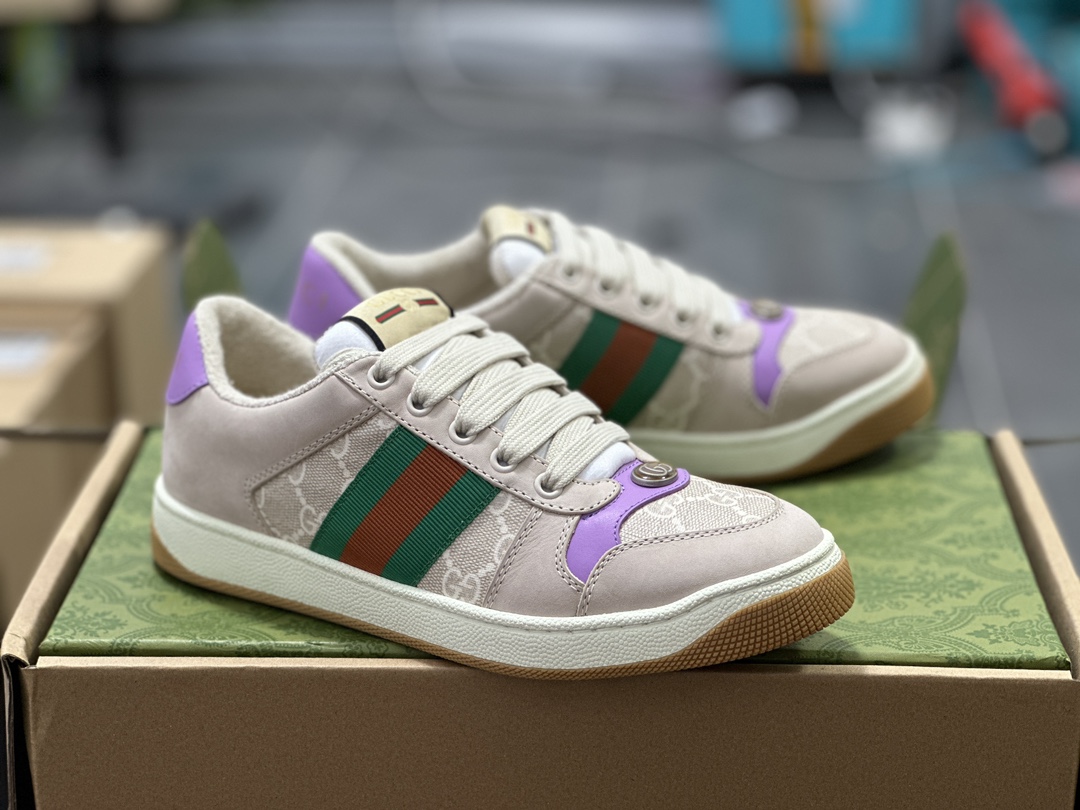 GUCCI Gucci Screener GG Sneakers White Purple