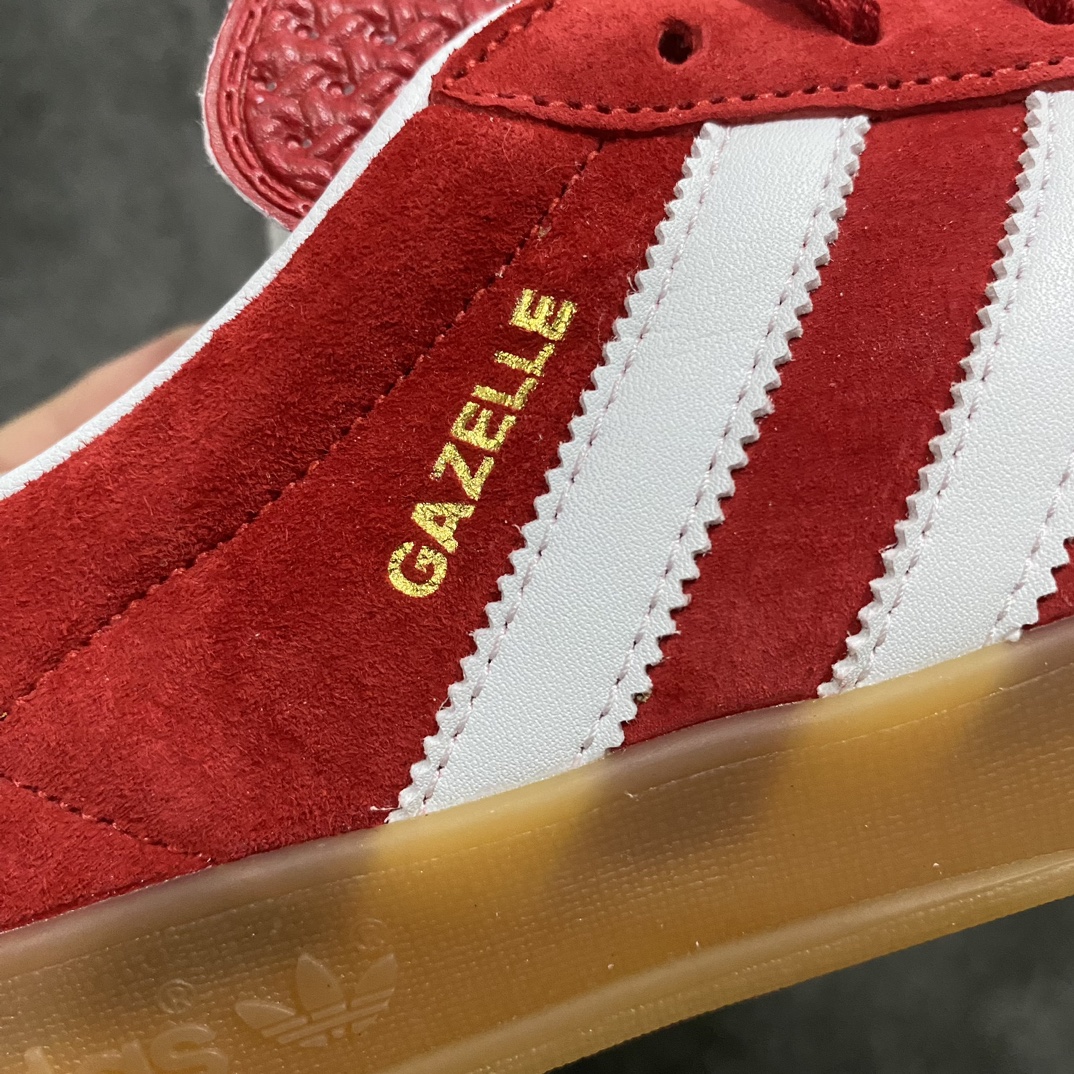 图片[2]-【纯原版】Adidas Originals Gazelle Indoor白红色 H06261  三叶草复古休闲防滑耐磨低帮板鞋nn市场最高版 区别市场通货 正确粗反绒皮 正确鞋舌正确侧面烫金GAZELLE字母 海玻璃鞋垫背部刷胶n纸板中底也都是同步原鞋 高价零售主推版本 尺码：35 36 36.5 37 38 38.5 39 40 40.5 41 42 42.5 43 44 44.5 45-莆田鞋批发中心