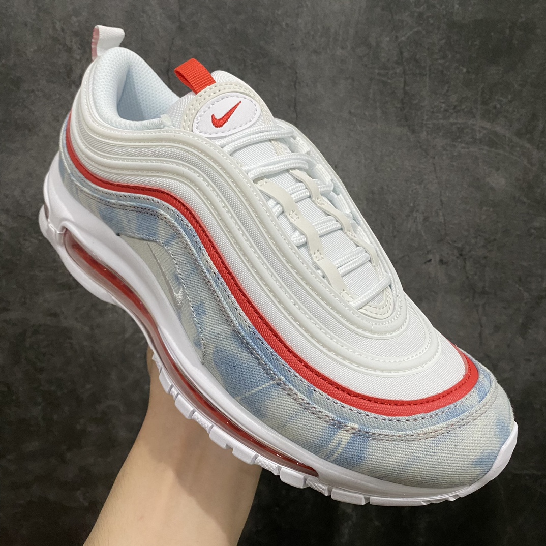 [Pure original] Air Max 97 white, blue and orange washed denim DV2180-900