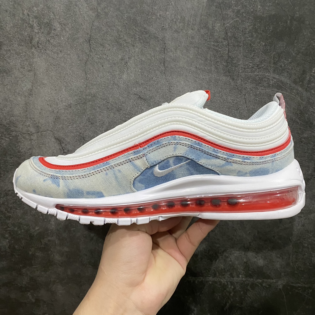 [Pure original] Air Max 97 white, blue and orange washed denim DV2180-900