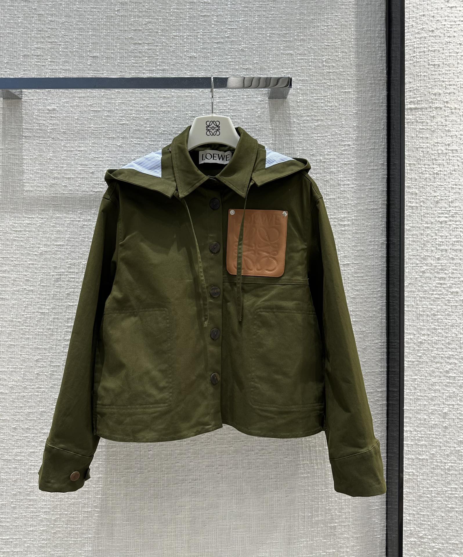 Loewe Clothing Coats & Jackets Green Fall Collection Hooded Top
