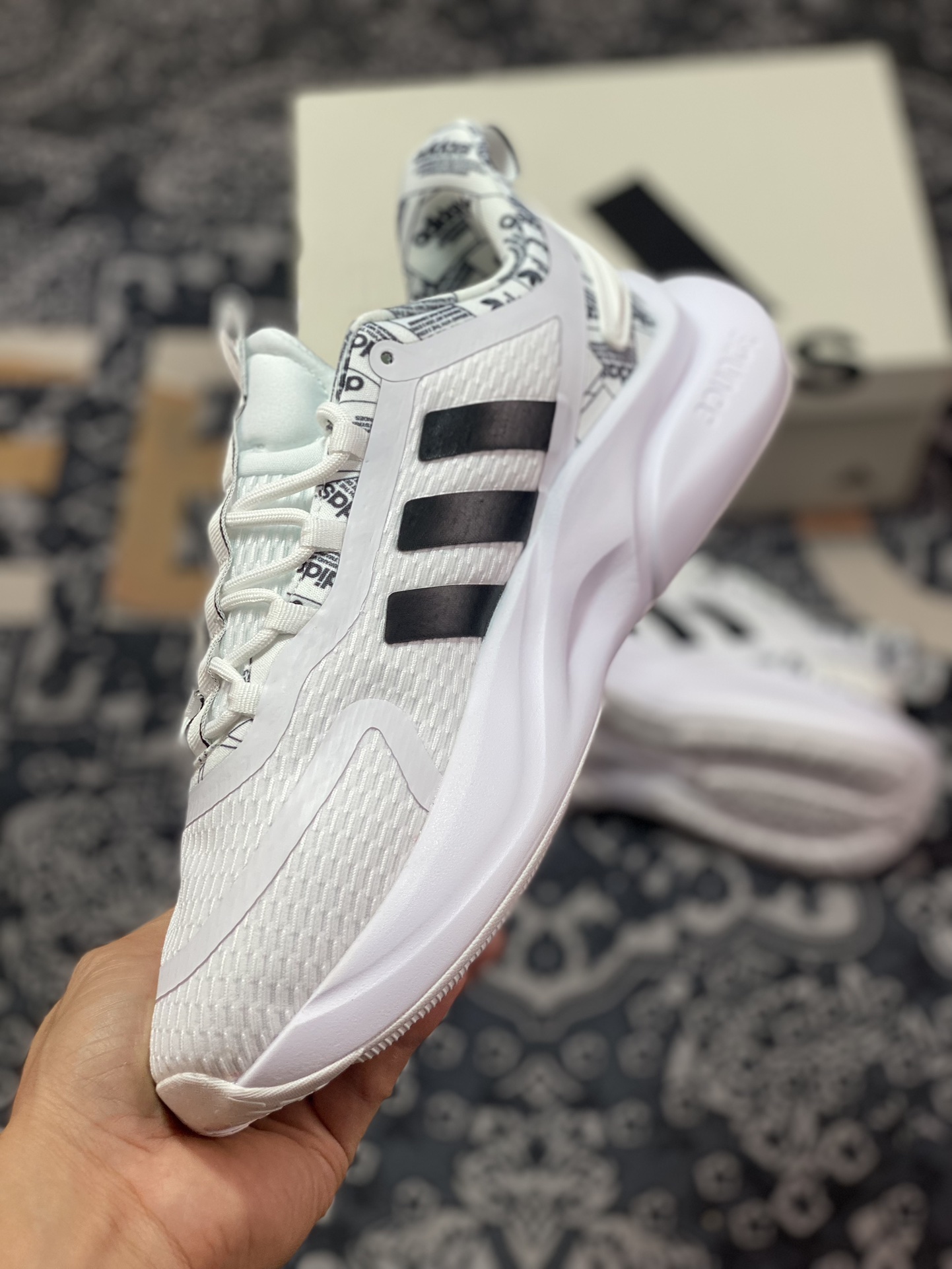 Adidas Alphabounce Alpha comfortable trend lightweight wear-resistant non-slip low-top running shoes HP6155