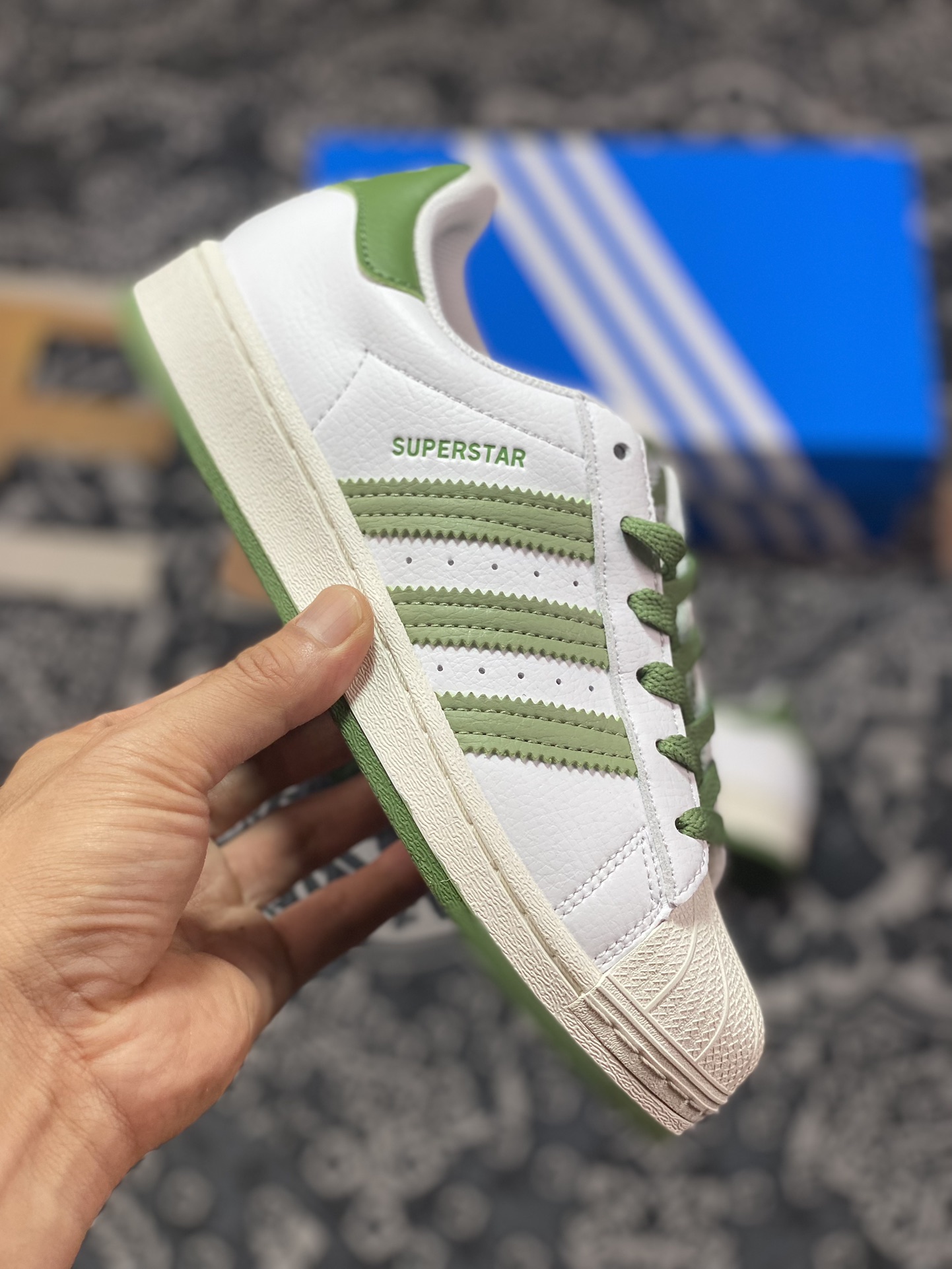 AD Originals Superstar White Grass Green Shell Toe EG1688