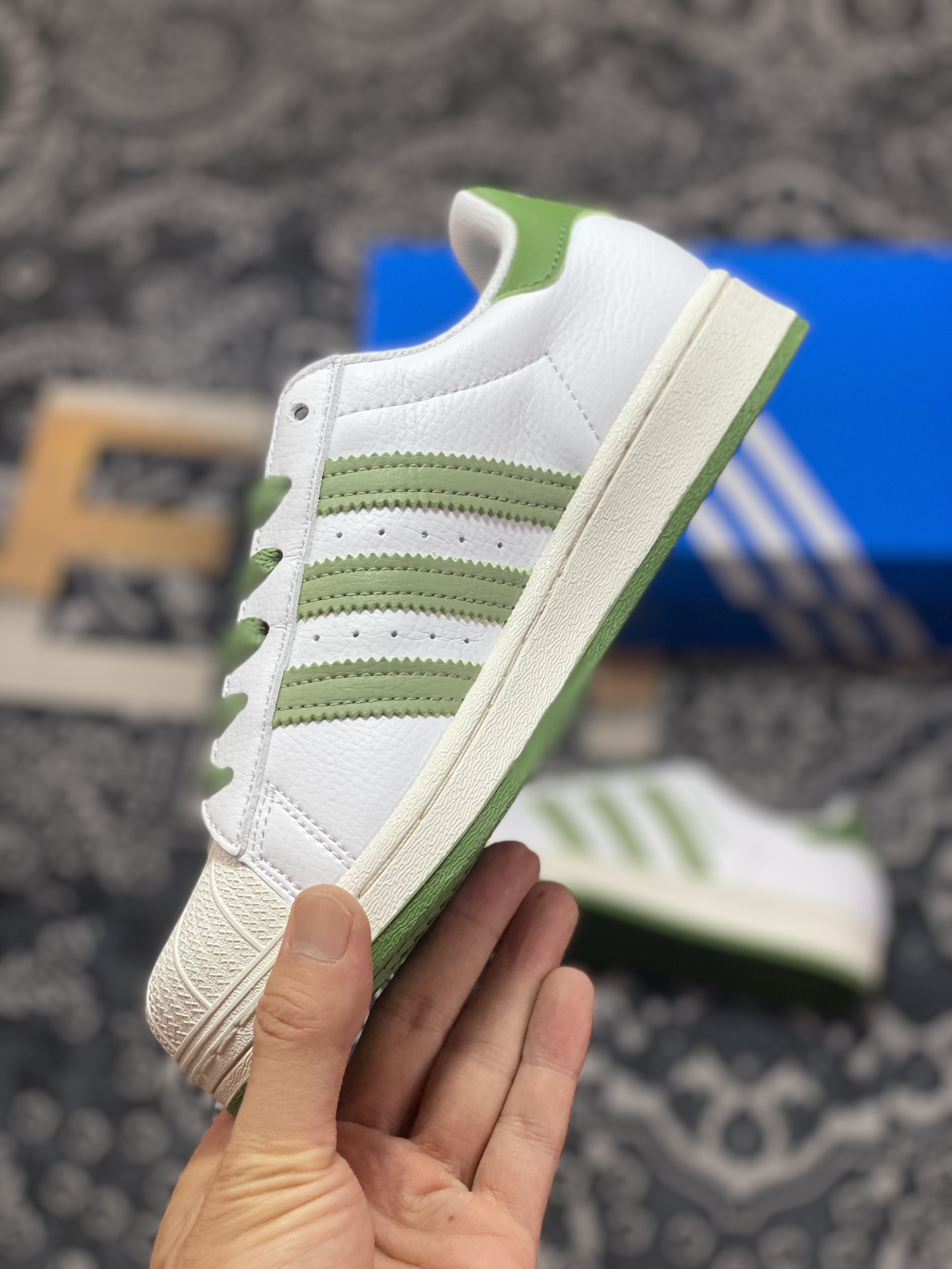 AD Originals Superstar White Grass Green Shell Toe EG1688