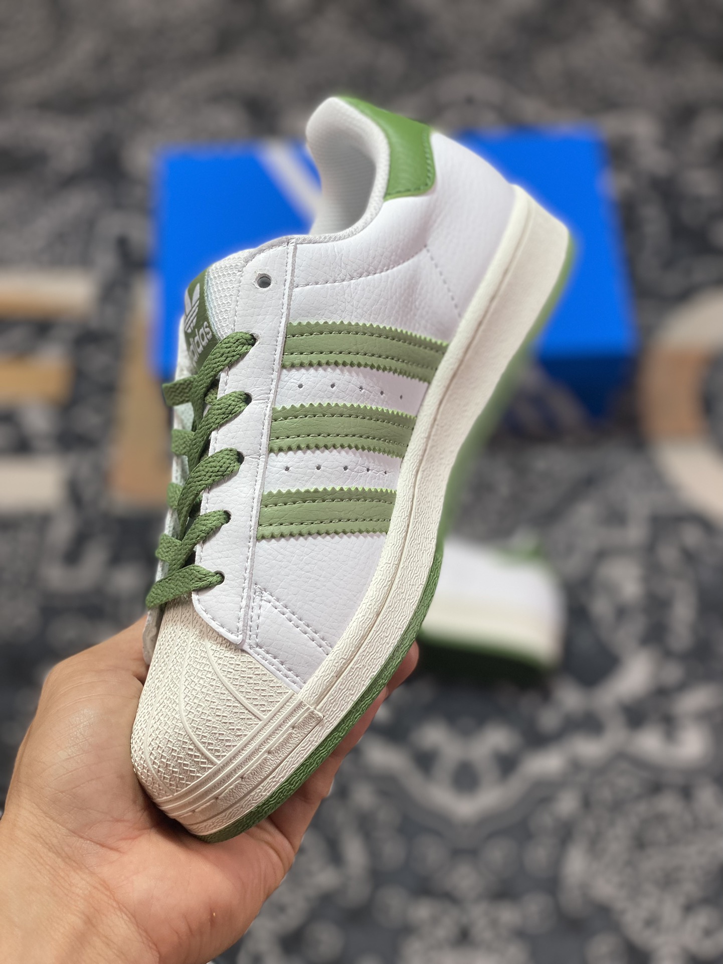 AD Originals Superstar White Grass Green Shell Toe EG1688