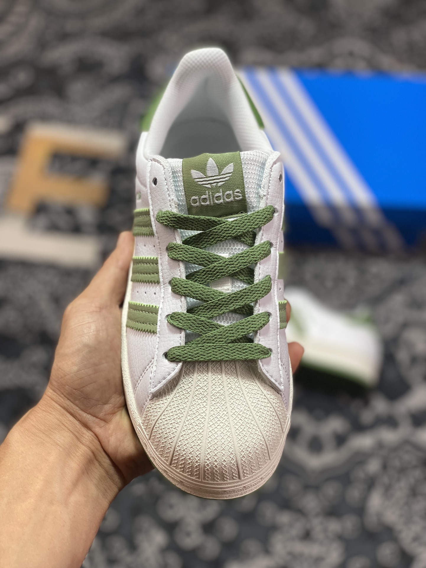 AD Originals Superstar White Grass Green Shell Toe EG1688