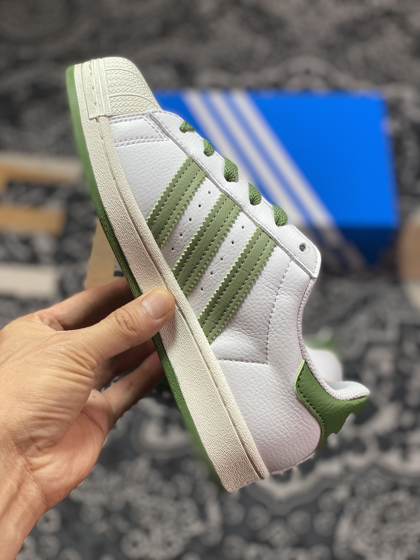 AD Originals Superstar White Grass Green Shell Toe EG1688