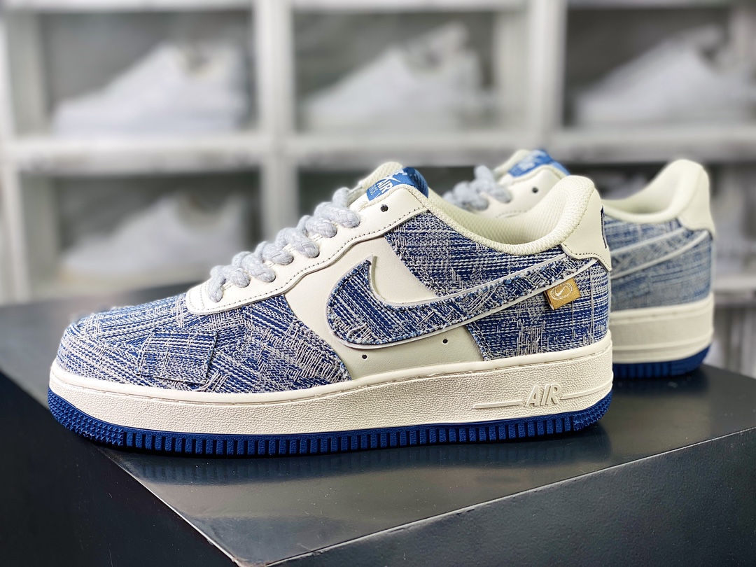 Air Force 1′07 Low ”Exclusive Denim” Air Force One series classic low-top sneakers ”Off-white denim patch” FB0607-077