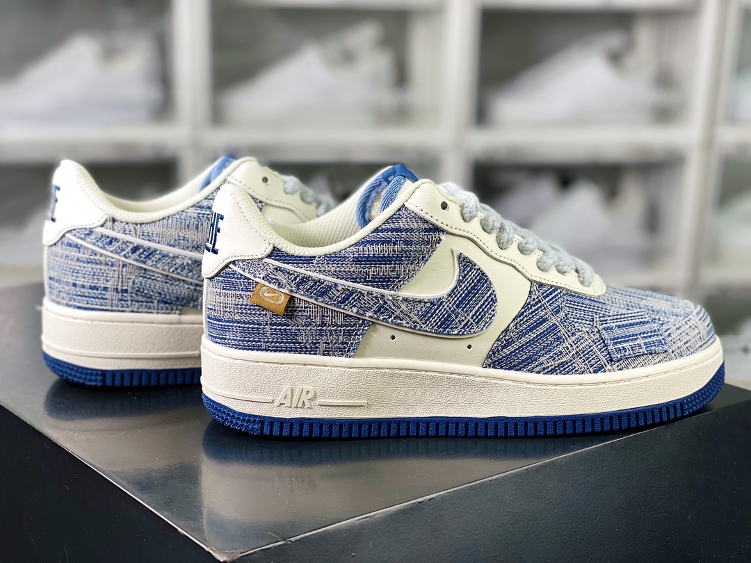 Air Force 1′07 Low ”Exclusive Denim” Air Force One series classic low-top sneakers ”Off-white denim patch” FB0607-077