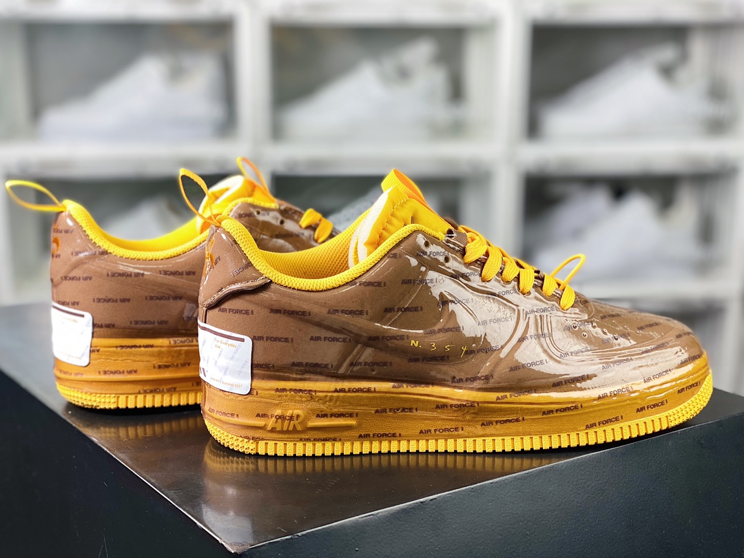 Air Force 1 Experimental-Type N. 354 ”Archaeo Brown” Air Force One Sneakers ”Bread Chocolate Brown Sponge Bubble Gum” CZ1528-200