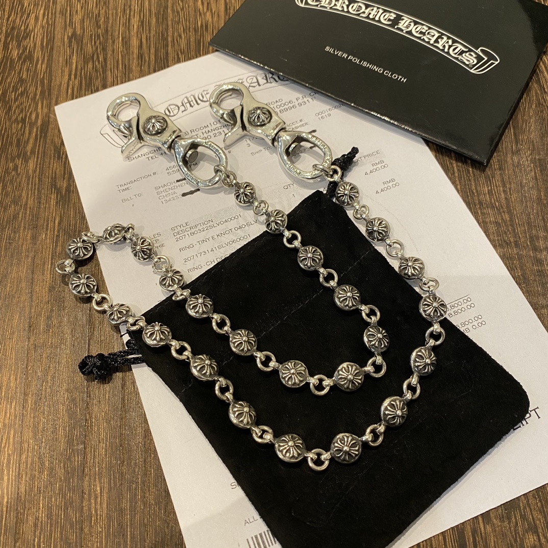 NO:664989,Chrome Hearts Cross flower ball chain, total length 65 cm, fine jewelry, chrome hearts, chrome hearts19860909Chrome Hearts克罗心 十字花球包链 总长度65厘米,饰品精品,chrome hearts,chrome hearts,Jewelry