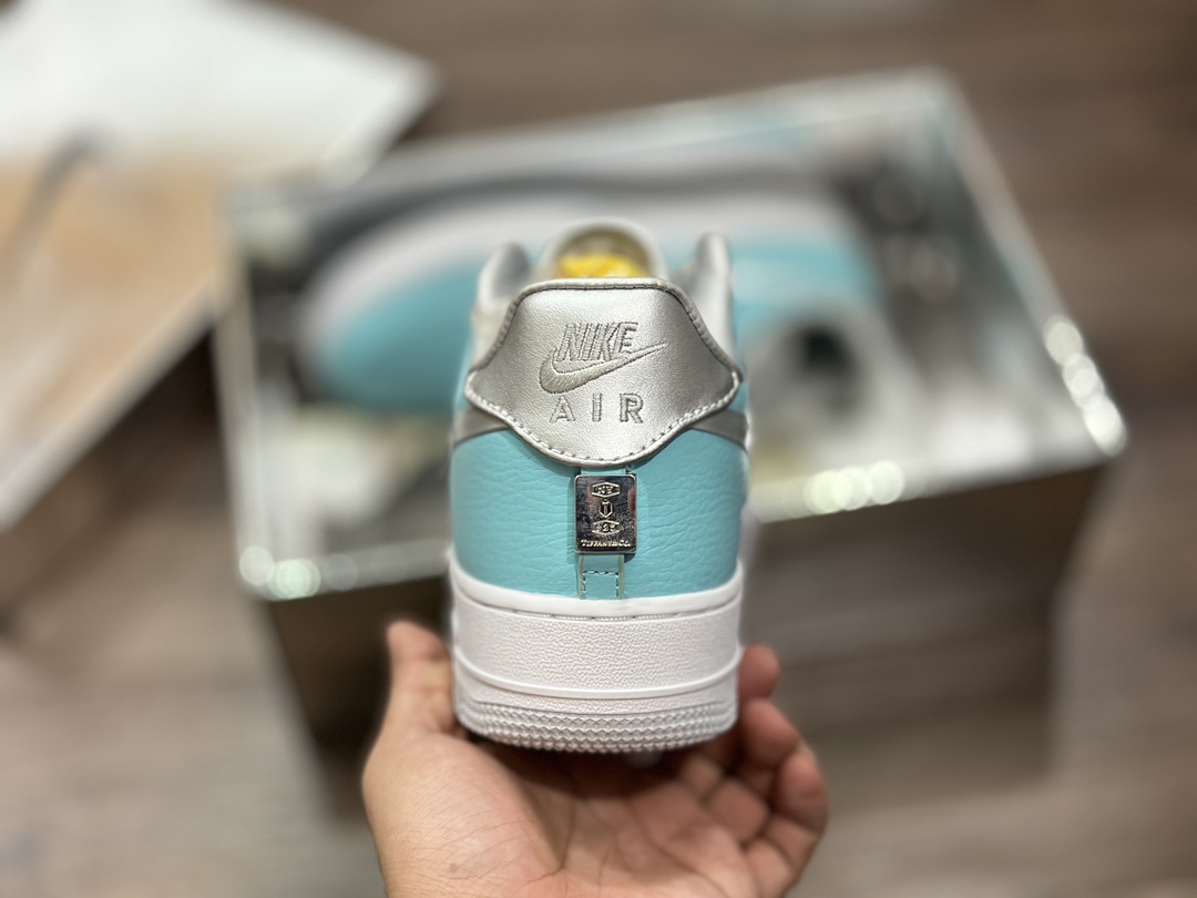 Pure original Nike x TIFFANY & CO.AIR Force 1 Air Force Tiffany Silver Green DZ1382-003