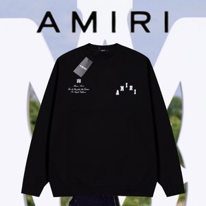 Amiri Clothing Sweatshirts Highest Product Quality Black White Openwork Cotton