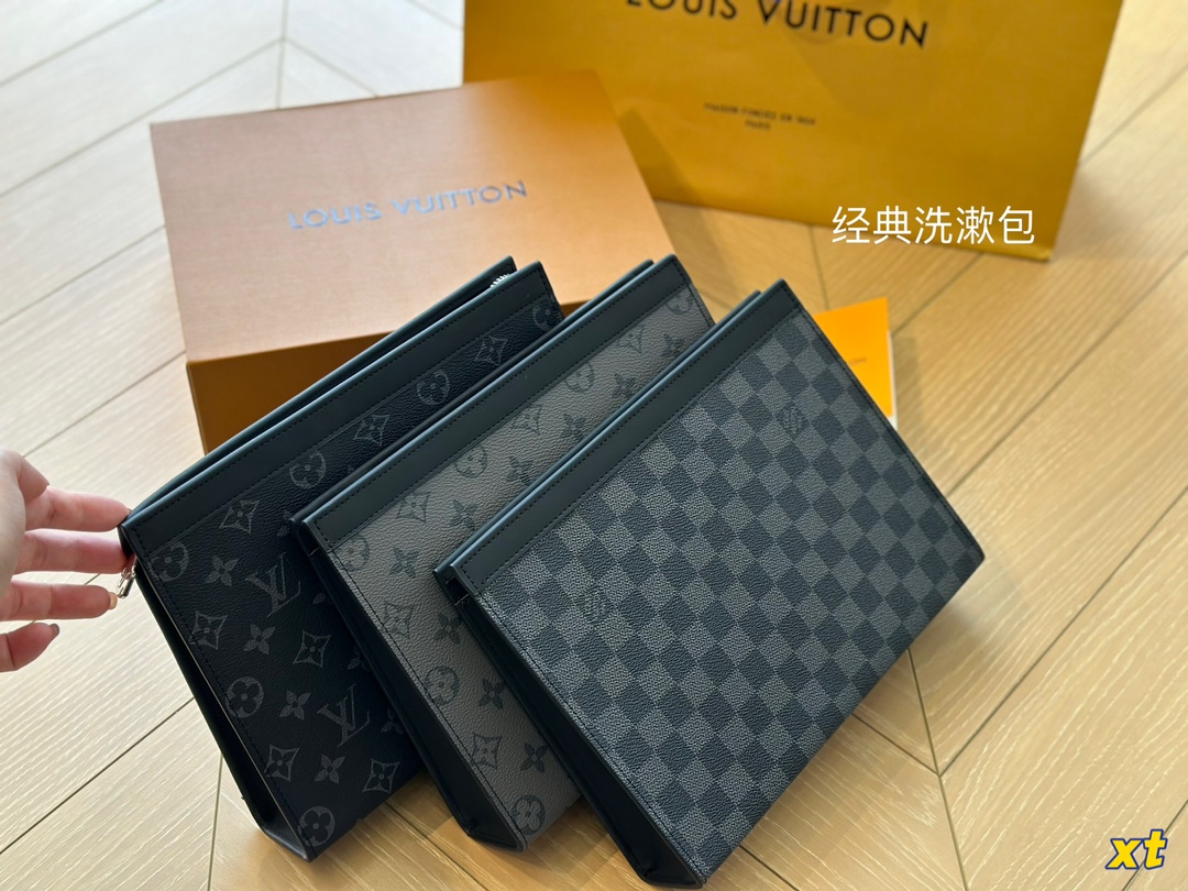 Box size: cm LV handbag - unisex [呲呲] LV large handbag, toiletry bag, can hold mobile phone, mini ta