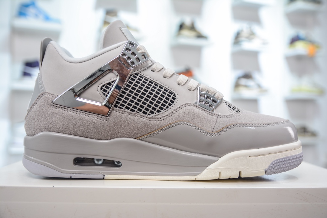 Pure original Air Jordan AJ4 Retro electroplated silver AQ9129-001