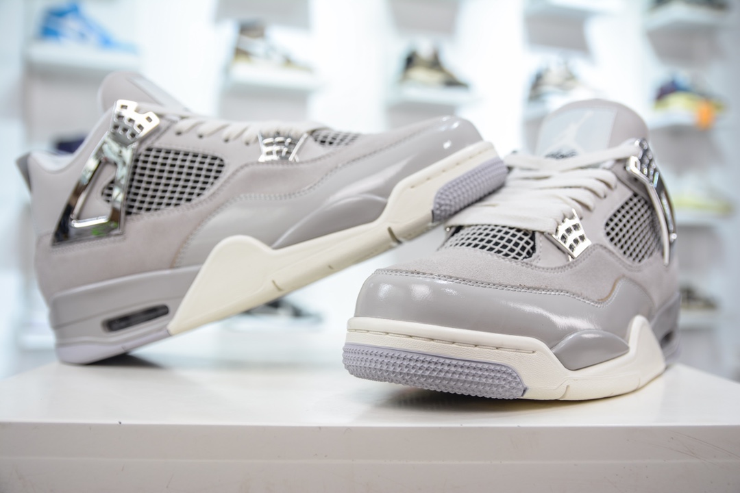 Pure original Air Jordan AJ4 Retro electroplated silver AQ9129-001