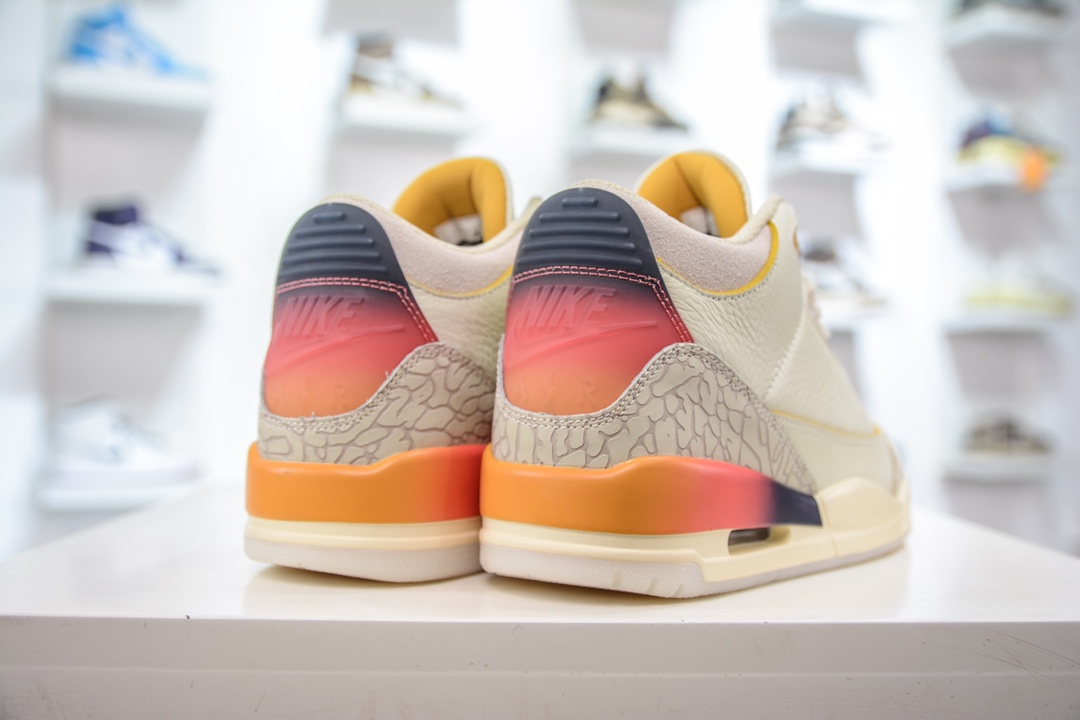 J Balvin x Air Jordan AJ3 联名白蓝红彩虹渐变 FN0344-901