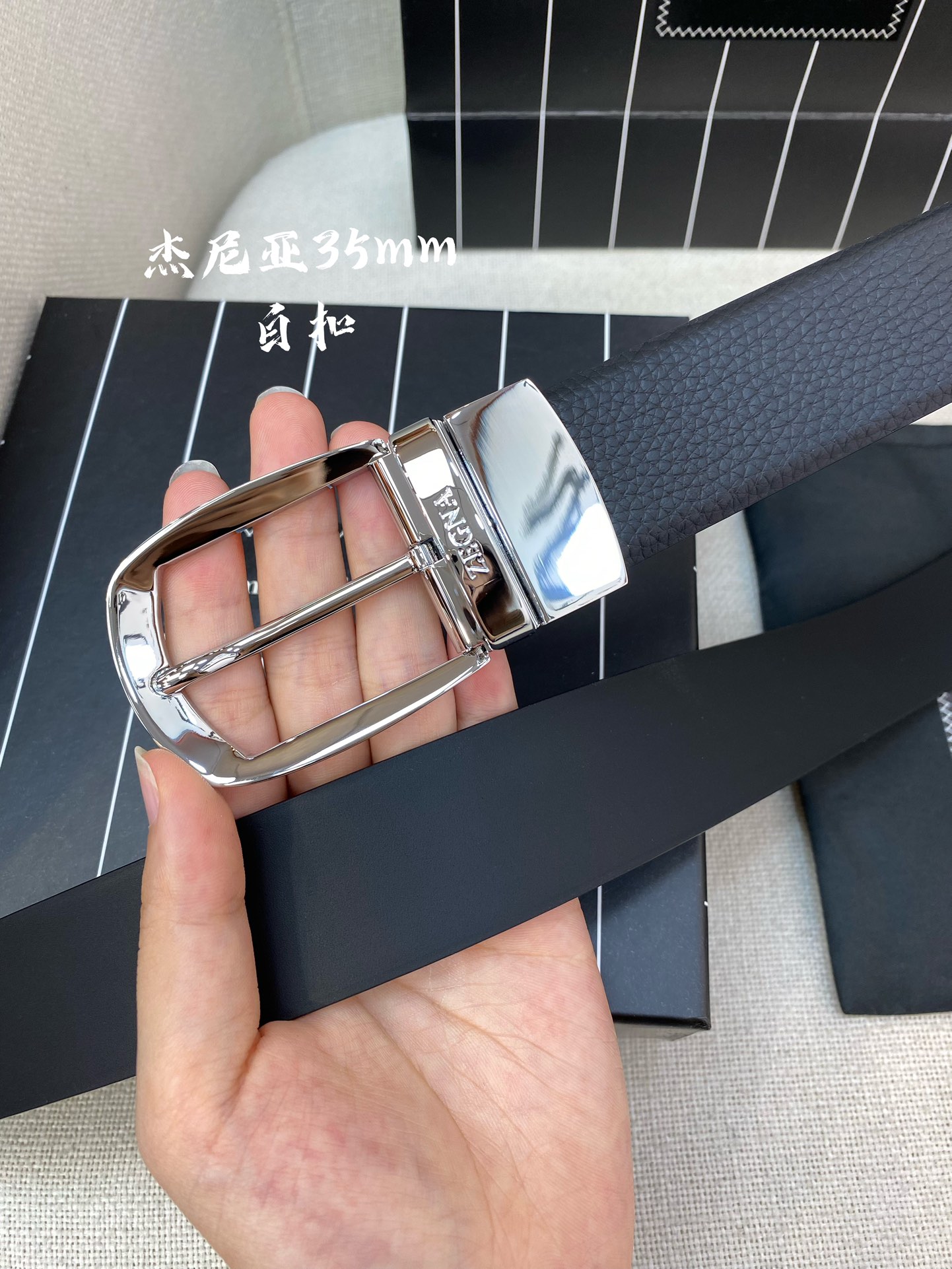 杰尼亚男士腰带-宽度35MM316精品扣精工打造进口小牛皮独特设计工艺手感柔软可以裁剪