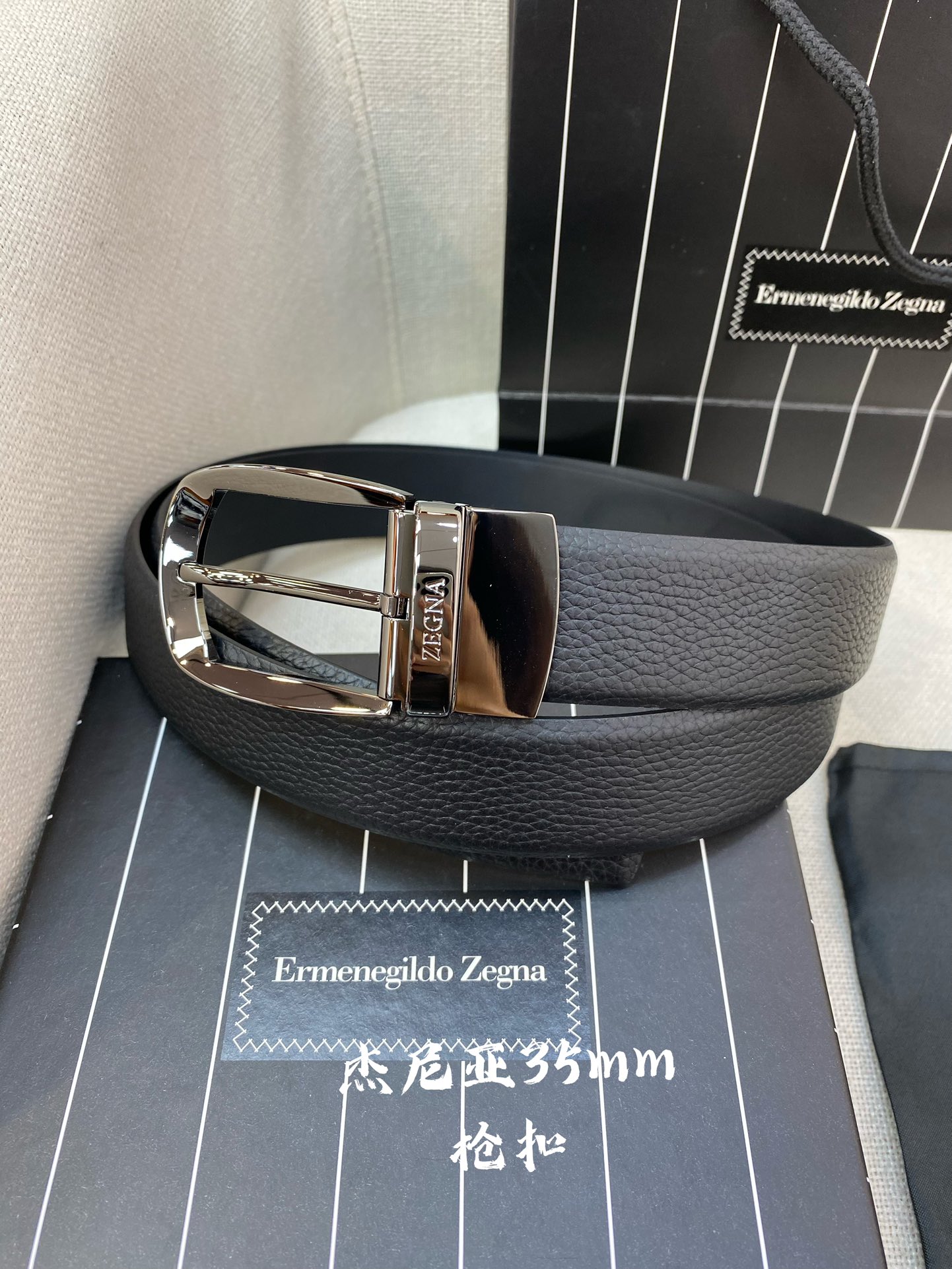 杰尼亚男士腰带-宽度35MM316精品扣精工打造进口小牛皮独特设计工艺手感柔软可以裁剪