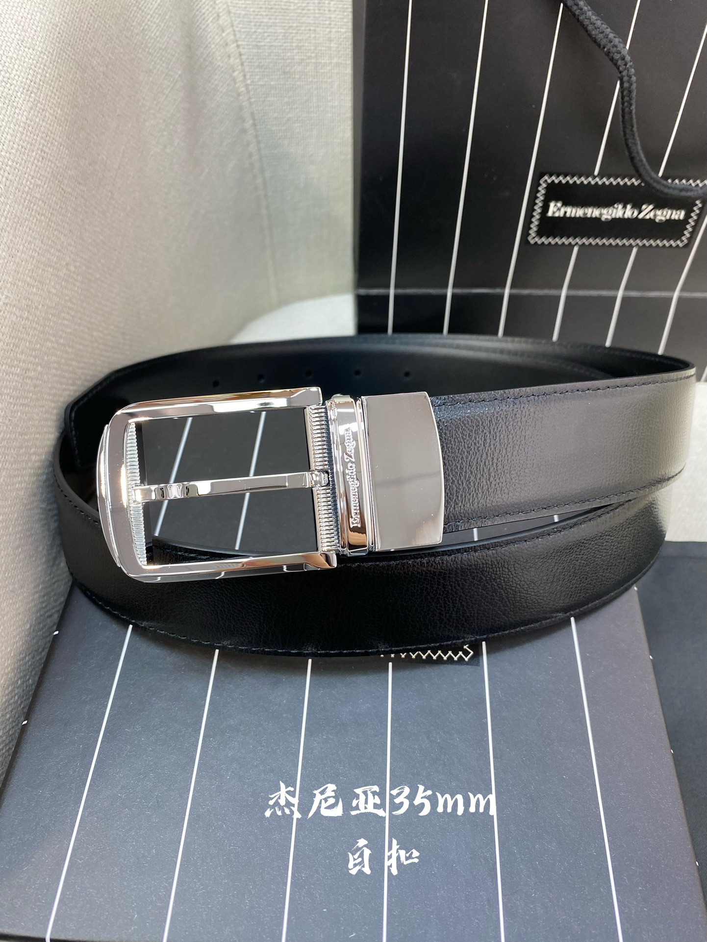 杰尼亚男士腰带-宽度35MM316精品扣精工打造进口小牛皮独特设计工艺手感柔软可以裁剪