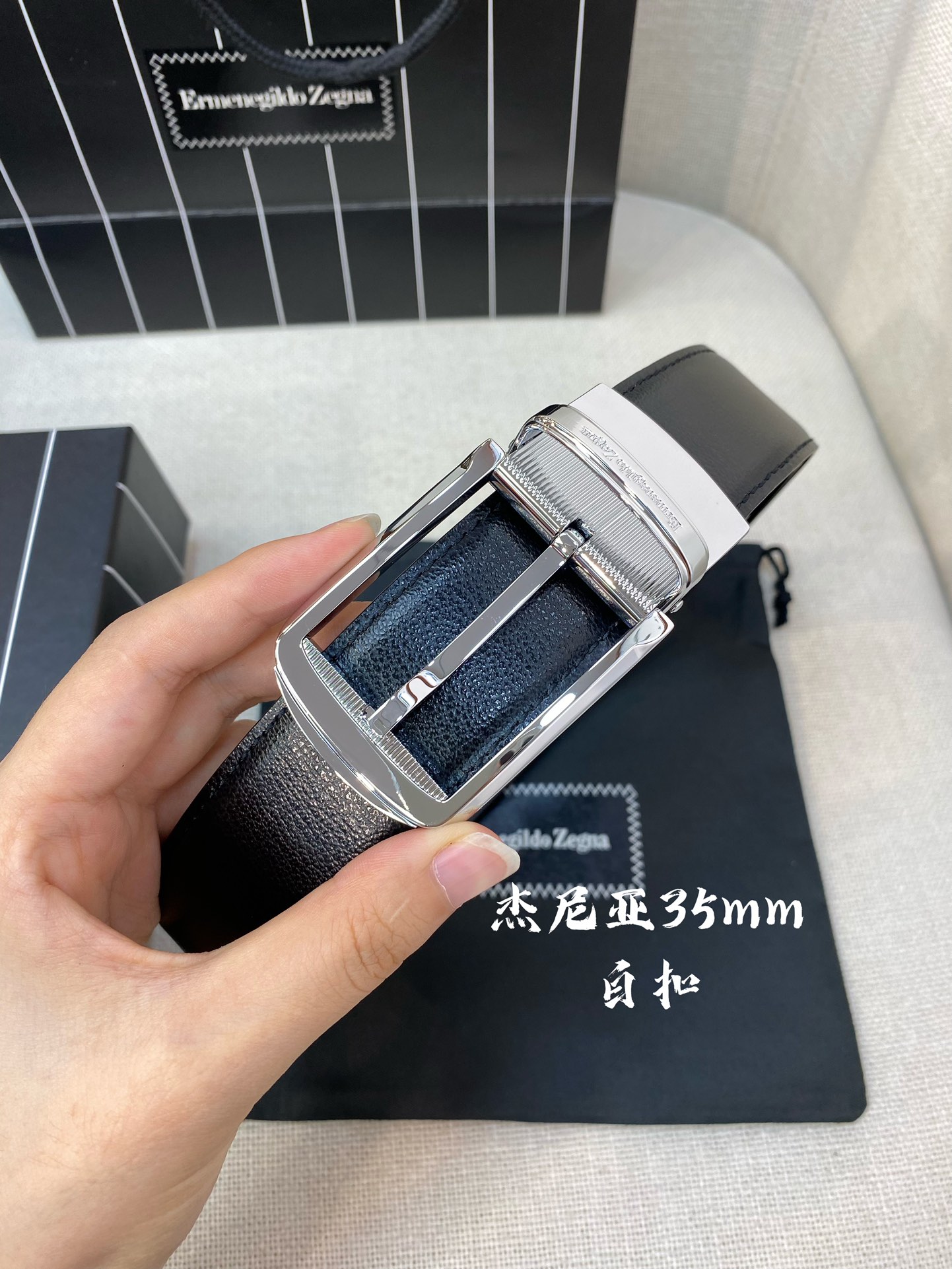 杰尼亚男士腰带-宽度35MM316精品扣精工打造进口小牛皮独特设计工艺手感柔软可以裁剪