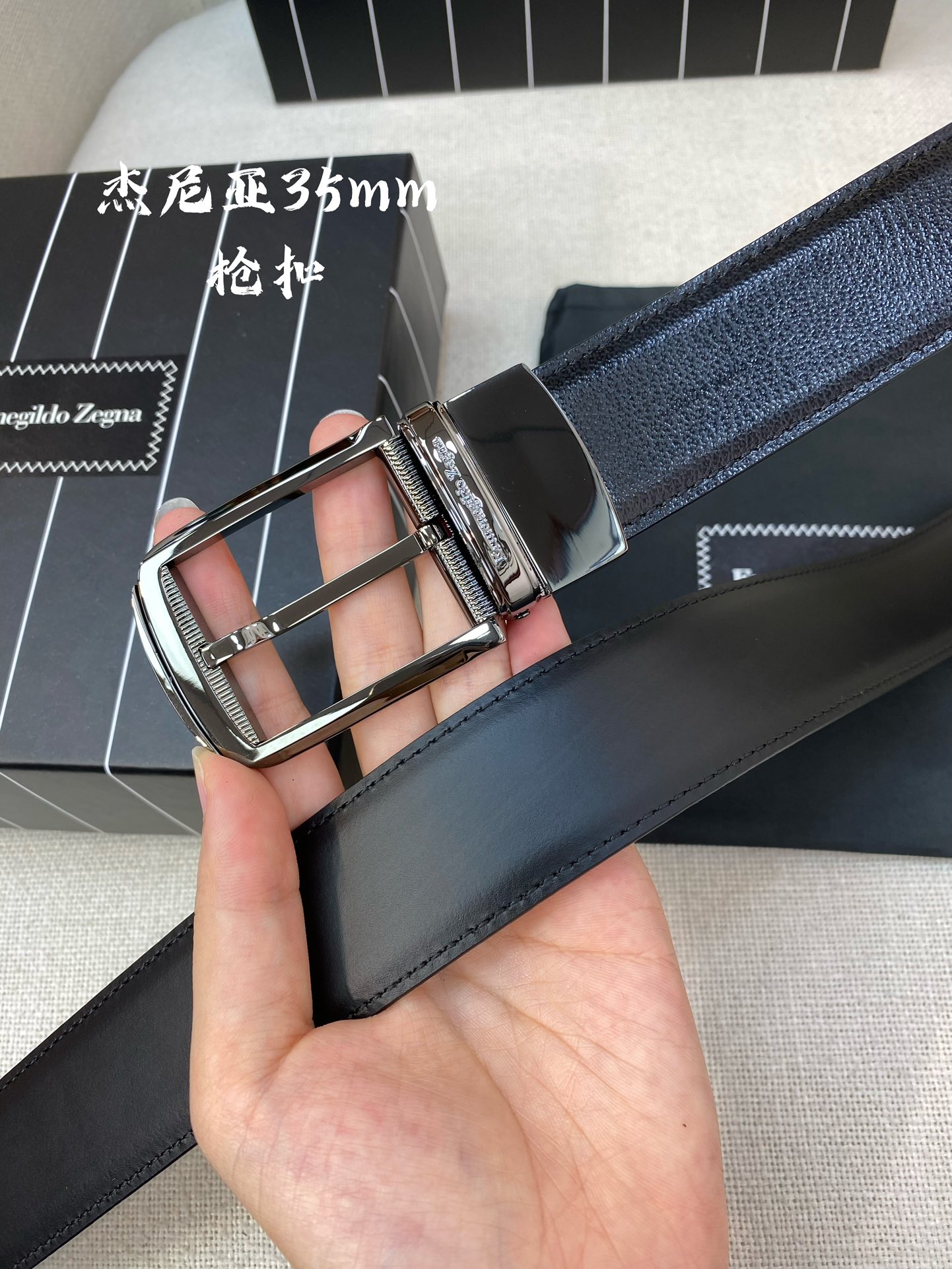 杰尼亚男士腰带-宽度35MM316精品扣精工打造进口小牛皮独特设计工艺手感柔软可以裁剪