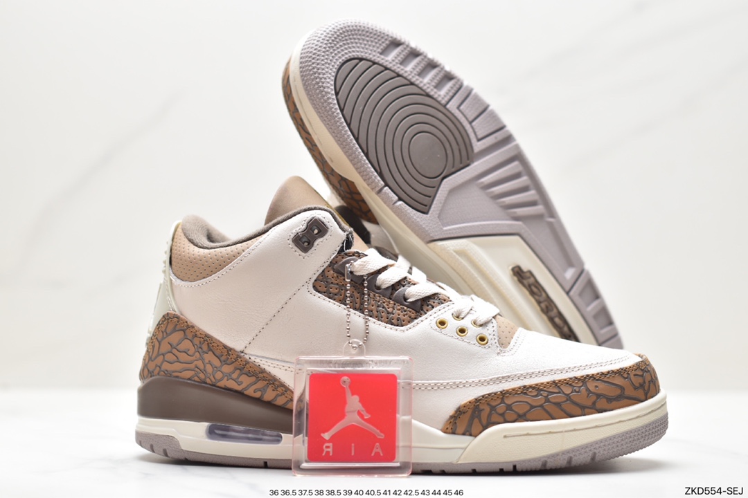 Air Jordan 3 Retro ”Hide and Sneak” White Gray Brown AJ3 Jordan 3 Generation CT8532-102