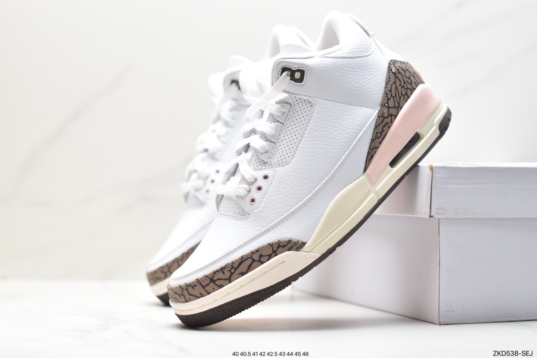 Air Jordan 3 Retro ”Hide and Sneak” White Gray Brown CT8532-104